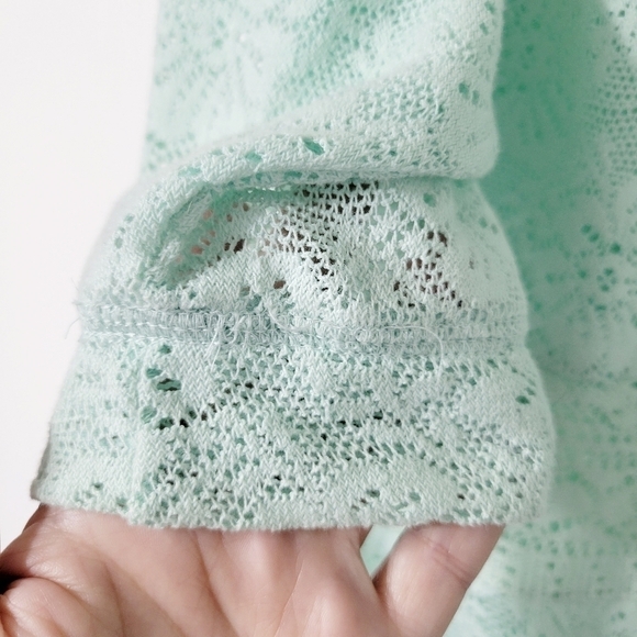 Abercrombie & Fitch Mint Green Lightweight Crocheted Top Size M - Picture 6 of 9
